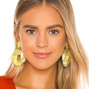 Dannijo Delphina Embellished Coil Drop Clip statement Earrings